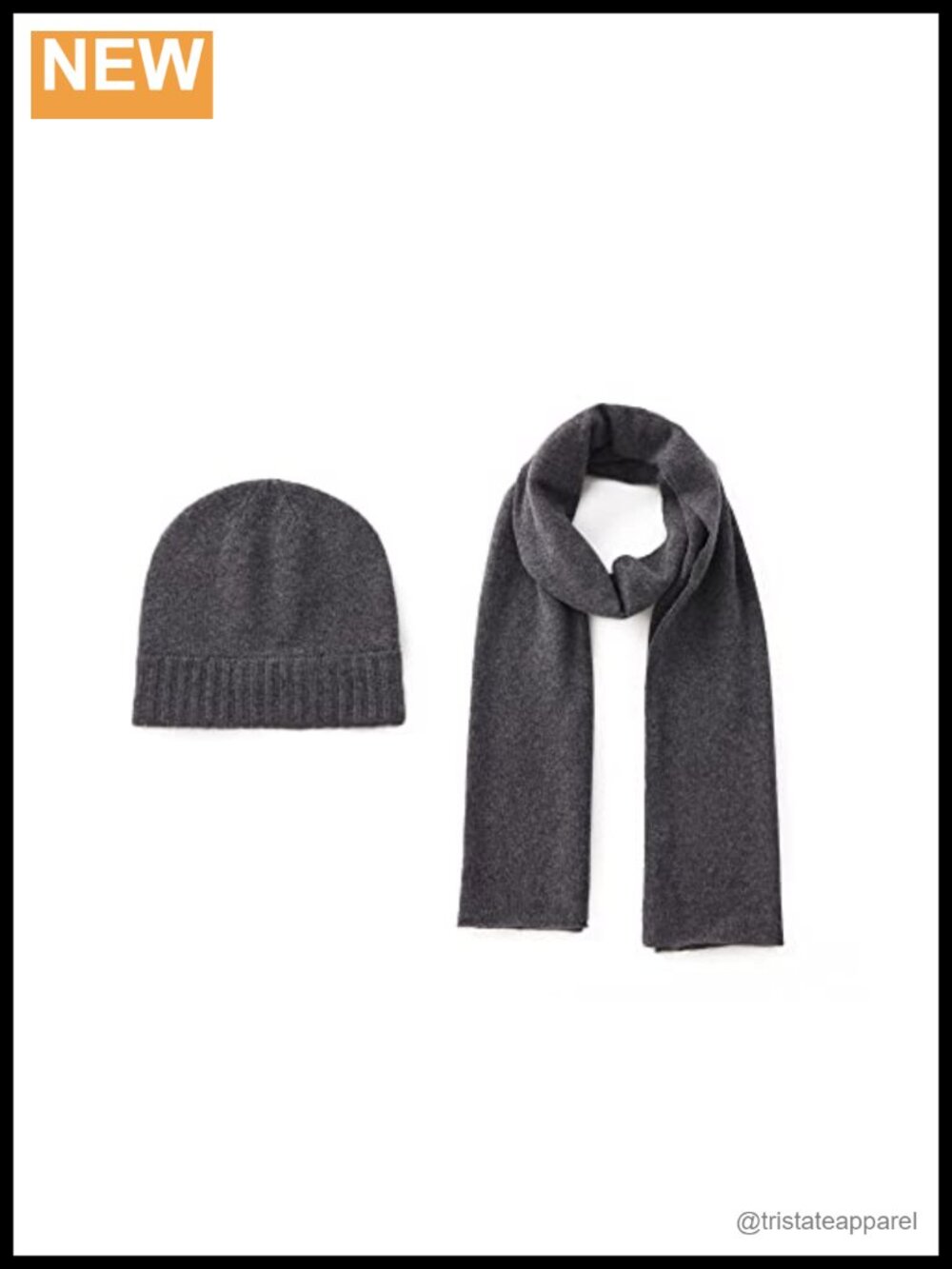 100% Cashmere Beanie Hat & Scarf Set Winter Gift Box Women